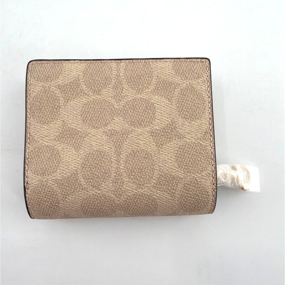 Coach Women's Sand & Chalk Signature Canvas Logo Snap Wallet - Picture 5 of 10